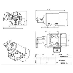 Bomba de agua de engranajes autocebante trifásica 220/380V Yu Hseng 3-10 Kg/cm con soporte OEM y flujo de 0-7 L/min para mecanizado TC-13-A-V - Product Image 3