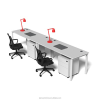 Bureau de travail sur mesure pour 3 personnes, table de poste de travail avec structure en acier pour bureau à domicile ou espace de travail du personnel
