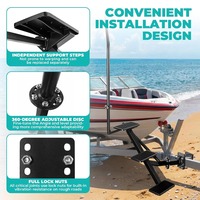 Marchepied latéral pour remorque de bateau AMBITION avec poignée réglable 30 °   Système angulaire à 3 marches, capacité de 300 lb, compatible avec les remorques à tubes carrés