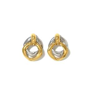 Fine Geometric Minimalist Hoop <b>Earrings</b> 316L Stainless Steel PVD Gold Plating Sustainable Resistant Jewelry - Product Image 1
