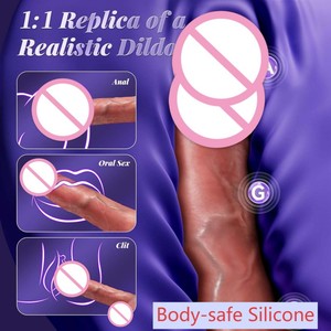 هزاز سيليكون واقعي بـ10 حركات دفع و10 اهتزازات، لعبة جنسية ناعمة للنساء مع تحفيز للنقطة G والشرج - Product Image 4