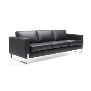 Sofá Ejecutivo <span class=keywords><strong>de</strong></span> Cuero <span class=keywords><strong>con</strong></span> Patas Metálicas para Oficina Moderna, para Oficina del Jefe, Sala <span class=keywords><strong>de</strong></span> Supervisores, Recepción, Múltiples Colores, Diseño Contemporáneo - Product Image 3