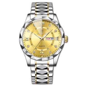 Nuevo Reloj de Lujo para Hombre al por Mayor, Clásico, con Correa de Acero Bicolor, Luminoso, Resistente al Agua, con Marcadores con Incrustaciones de Diamantes de Imitación, Reloj de Cuarzo - Product Image 4