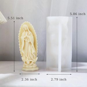 Moule en silicone pour bougies en forme de statue religieuse de la Vierge Marie, pour la fabrication de bougies, moule à bougie Vierge Marie en silicone - Product Image 2