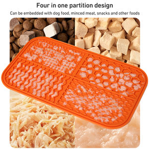 BPA Free Lick <span class=keywords><strong>Mat</strong></span> für Hunde, quadratische Form mit 4 Abschnitten und starker Saug basis, Custom Logo Pet Groom ing <span class=keywords><strong>Mat</strong></span> - Product Image 4