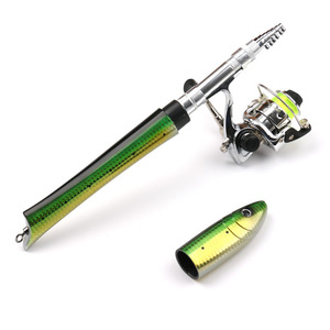 Caña de Pescar Portátil de Bolsillo de 1m 1.4m 1.6m, Juego de Cañas de Pescar para <span class=keywords><strong>Pesca</strong></span> en Hielo y <span class=keywords><strong>Pesca</strong></span> en Balsa <span class=keywords><strong>con</strong></span> Cuerpo Principal de Metal y Carrete Giratorio - Product Image 1