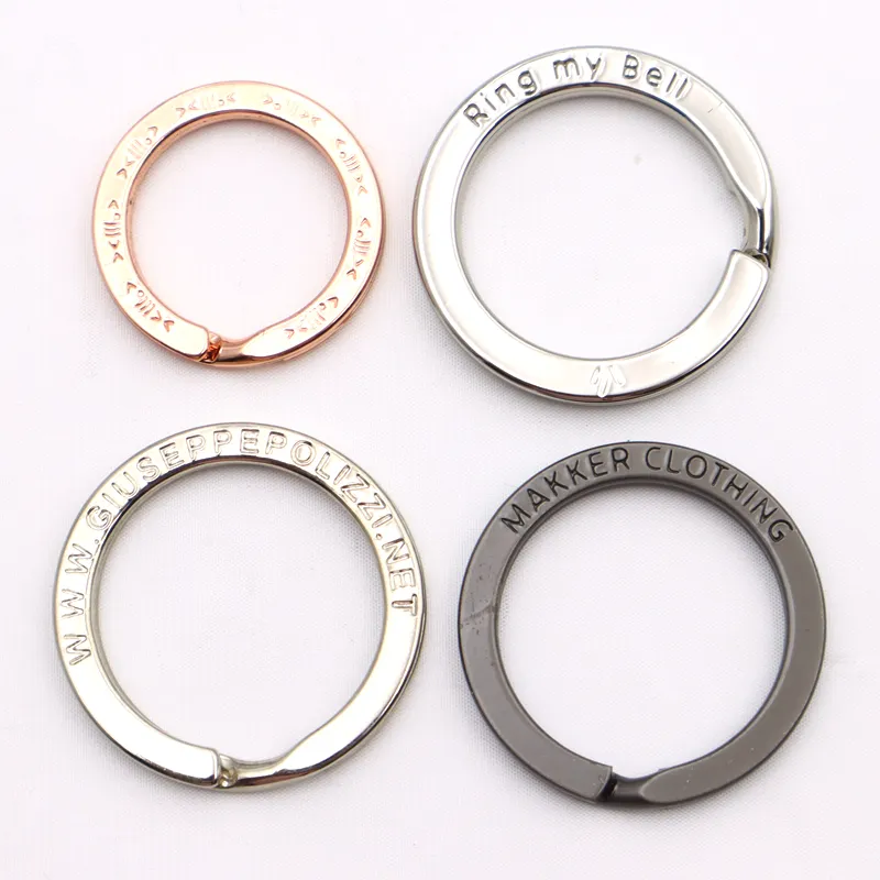 Custom Metal Logo Key Ring Split Flat Keyring