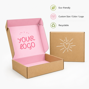 Cajas de Cartón Kraft de Doble Color, Plegables, Corrugadas, Reciclables, Ecológicas, con Logotipo Personalizado, Suministro al por Mayor - Product Image 1