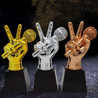 Trophée en cristal de haute qualité, design personnalisé, trophée musical pour la meilleure voix, cadeaux souvenirs