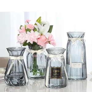 Vaso di vetro del fiore del cilindro di colore per la decorazione domestica per il colore del salotto