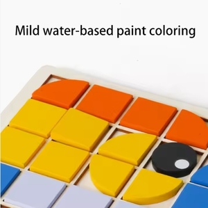 Jeu de blocs de motifs en bois Montessori pour la maternelle, jouets de puzzle DIY, jeux éducatifs précoces, planche de puzzle 3D pour enfants, tout-petits, garçons et filles - Product Image 5