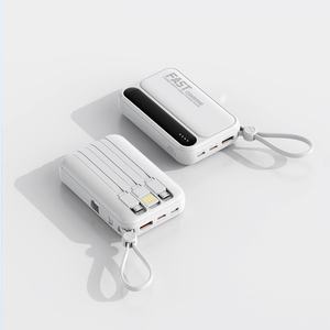 Nouvelle batterie externe 10000 mAh avec câbles intégrés, charge rapide, affichage numérique, petite alimentation mobile - Product Image 4