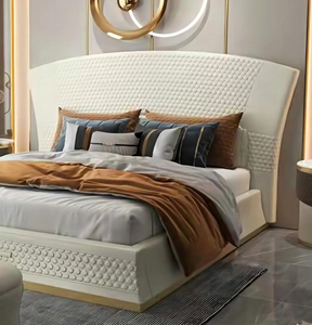 High-<b>end</b> Quality Leather Solid Wood Frame Luxury Durable Comfortable <b>Bed</b> Wholesale Soft <b>Bed</b> - Product Image 3