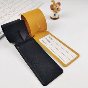Étiquette de bagage en cuir personnalisée de haute qualité avec logo, en gros, en cuir PU à motif lettres - Product Image 3