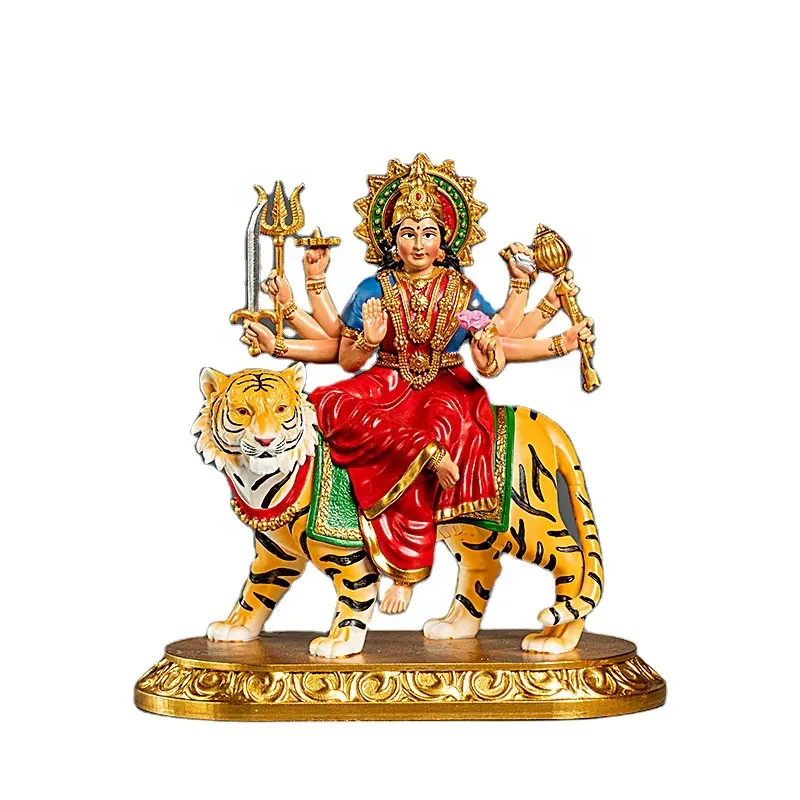 Grosir Dewa Hindu Resinic & Dewi Hindu Dewa Durage Maa Patung Dewa India Vishnu Laxmi Warna-warni Murti