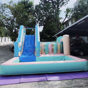 Castillo inflable comercial para niños con tobogán acuático gigante para exteriores y piscina de pelotas - Product Image 2