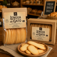 Étiquettes alimentaires autocollantes en rouleau pour emballage de biscuits Lengua De Gato, effet beurre véritable, professionnelles, brillantes