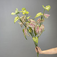 AR-523 kain sutra ZUOYI 75CM tanaman daun Taro 3D buatan tanaman daun Perilla daun Anthurium untuk teknik