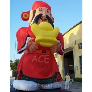 Customized New Year Decoration Inflatable Huge Fortune God Model For Advertising