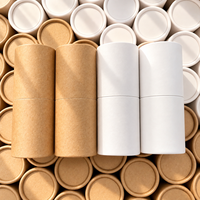 Tube en papier kraft de 8g pour baume à lèvres et baume au suif, emballage cosmétique de haute qualité pour stick de soin de la peau, vente en gros