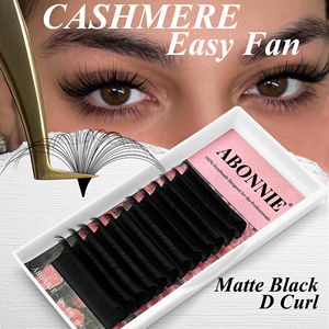 Abonnie 0.03 0.05mm <span class=keywords><strong>Cils</strong></span> Volume Fleurissant Effet <span class=keywords><strong>Bouquet</strong></span> Facile à Ventiler Noir Mat Extension de <span class=keywords><strong>Cils</strong></span> Easy Fan - Product Image 4