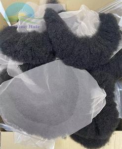 Moustache invisible 4 mm Afro Kinky Curl, postiches pour hommes noirs, Afro-américains, cheveux humains brésiliens, base en dentelle, fausse <span class=keywords><strong>barbe</strong></span> - Product Image 5