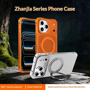 Étui de téléphone en alliage d'aluminium mat avancé pour iPhone 17 15 16 Pro Max avec protection 360 °   Support magnétique pour téléphone portable, coque arrière en PC, protection contre les chocs - Product Image 3