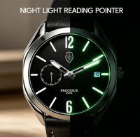 Montre à quartz pour homme PRECIOUS DUKE, bracelet en cuir de vache, verre minéral, boîtier en alliage de zinc, résistance à l'eau 3 bars