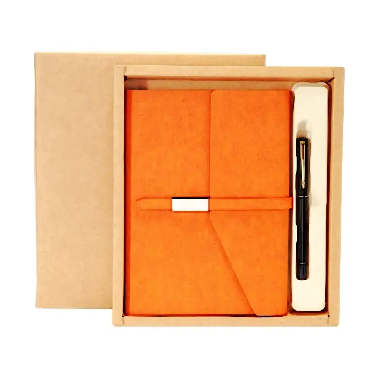 Business Notebook Geschenkset Planer A5 Großhandel Pu Leder Notebook Custom Deluxe Tagebuch mit Stift Geschenk Setf für Studenten