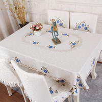 Nappe rectangulaire TaiGen en tissu brodé pour table basse et table à manger, style européen, anti-poussière, écologique, motif floral