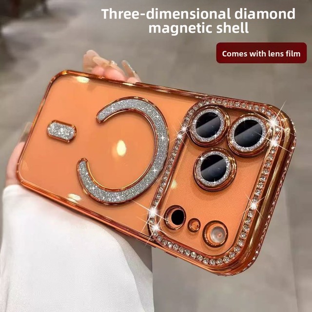 Factory Directly Diamond Glitter Ring Transparent Phone Case Luxury Fashion Bling Cellphone Cases for iPhone 18 17 16 15 14 13