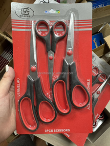 Tùy Chỉnh Màu Sắc Thép Không Gỉ Hộ Gia Đình Thủ Công Kéo 3Pcs Văn Phòng Phẩm Kéo Văn Phòng Mềm Grip Kéo Bộ - Product Image 3