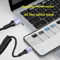 Câble de données USB 3.0 Type-C BJC à coudure coudée, charge super rapide 3A, chargeur de voiture rétractable 3-en-1 en TPE pour téléphone portable