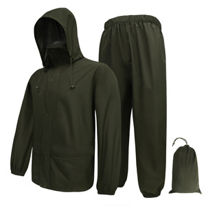 Vente en gros Ensemble de vestes noires de camouflage pour l'extérieur, imperméable léger et <span class=keywords><strong>pantalon</strong></span> de <span class=keywords><strong>pluie</strong></span> pour la <span class=keywords><strong>chasse</strong></span>, l'équitation et la pêche - Product Image 5