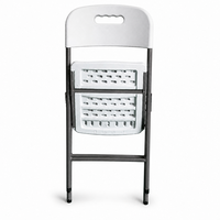 Chaise pliante de haute qualité, portable, pour banquets, camping, jardin, avec structure en métal et assise en plastique HDPE blanc, pour événements
