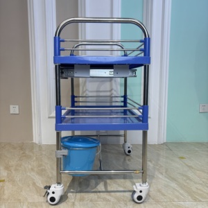 스테인리스 스틸 및 ABS 재질의 병원 응급 의료 트롤리 - Product Image 3