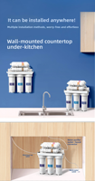 Purificateur d'eau domestique à consommation directe, débit de 200 L/H, ultrafiltration de cuisine, filtration à 6 étapes, en acier inoxydable