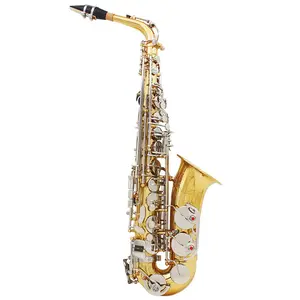 Hoge Kwaliteit Echte Slade Goud Zilver Sleutel Wit Shell Tenor Saxofoon E-Flat Tenor Saxofoon Instrument Groothandel