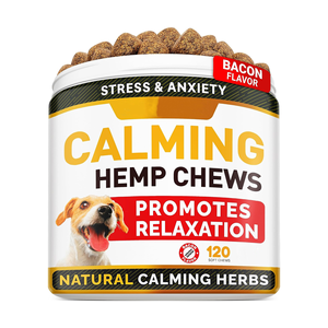 Masticables calmantes para perros, ayuda para aliviar la ansiedad y el miedo, ayuda para dormir, manzanilla natural, triptófano, suplementos para el cuidado de la salud de mascotas - Product Image 1