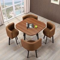 Meubles de maison modernes, table à manger ronde en marbre et acier inoxydable doré, 8 places, gain de place, ensemble de table à manger