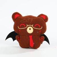 Porte-clés pendentif E Funny Bat Deviruchi, adorable ours fantôme en peluche qui couine, pour sac, super doux, rembourré en coton PP, 8 cm, unisexe