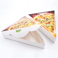 Caja de Pizza Triangular Impresa Personalizada con Logotipo, Embalaje Ecológico Desechable de Cartón para Llevar, Impresión Flexográfica
