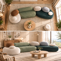 Canapé modulaire d'angle de luxe Pebble, canapé en tissu personnalisé pour villa, appartement, salon