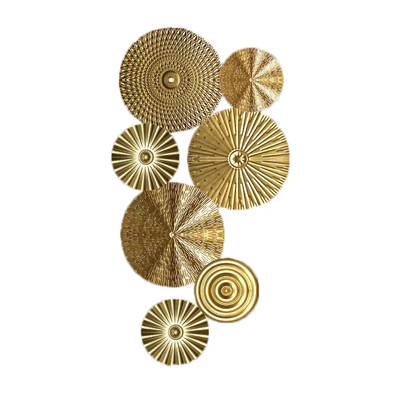 Modern Living Room Decoration Gold Round DIY Wall Hanging Ornaments For TV Sofa Background Home Decor Ornaments