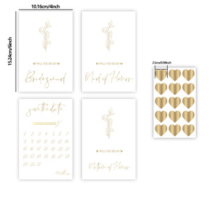 Ensemble de cartes d'invitation de mariage en papier de luxe avec dorure à chaud, personnalisées, pour la fête nuptiale, 'Save the Date' et cadeau pour la fête prénuptiale - Product Image 2