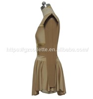Costume de danse jazz filles à manches longues justaucorps robe courte enfants danse nue Anime Costumes nu Spandex danse robe moderne