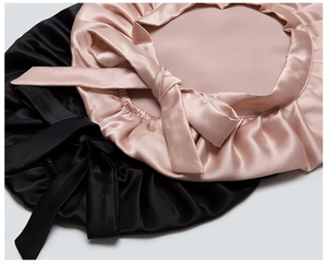 Bonnet de nuit en satin pur 6A coloré, ajustable, pour cheveux longs – Vente en gros - Product Image 1