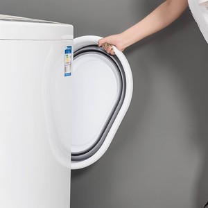 Hộ gia đình giặt nhựa di động có thể gập lại giỏ rửa lưu vực xô chân bồn tắm nhiệm vụ đóng mở tiết kiệm không gian cản trở với xử lý - Product Image 3