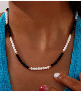 قلادات خرز العقيق الطبيعي متعددة الألوان بتصميم هندسي عتيق وعصري من بينغشين للمجوهرات، هدية للنساء مطلية بالذهب عيار 18 قيراط - Product Image 5