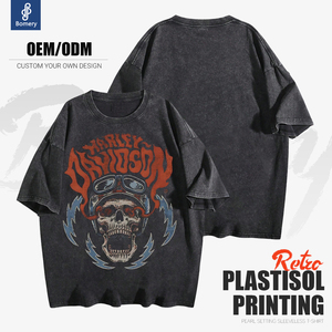 Người đàn ông của rửa sọ đồ họa t-shirt cổ điển thời trang đường phố quá khổ Ngắn Tay Áo <span class=keywords><strong>Tee</strong></span> - Product Image 2